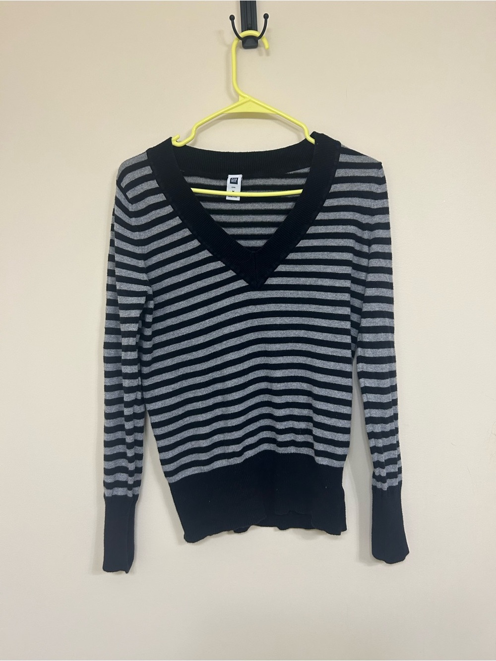 Old Navy- Grey and black striped sweater